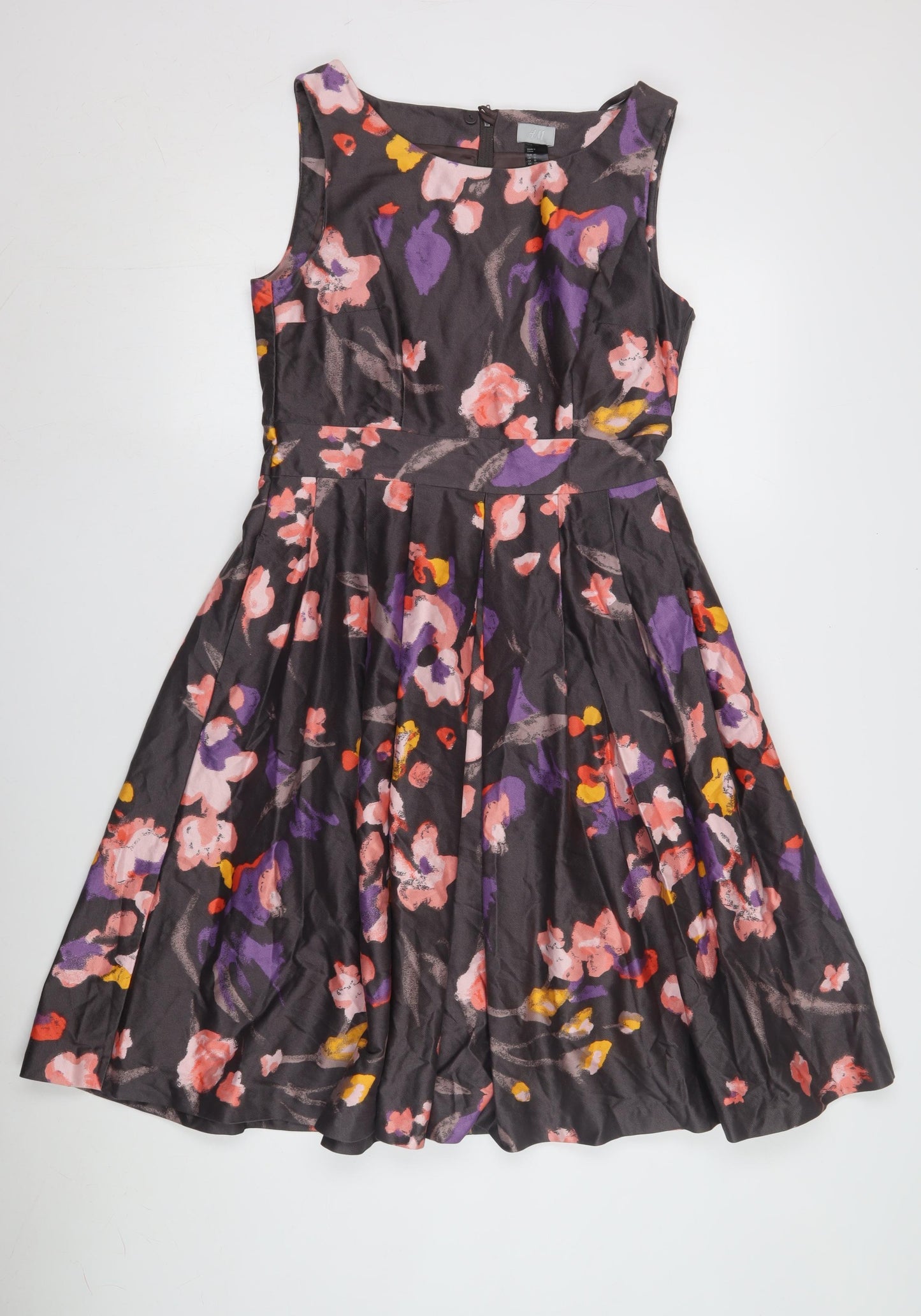 H&M Women's Multicoloured Floral A-Line Dress Size 12