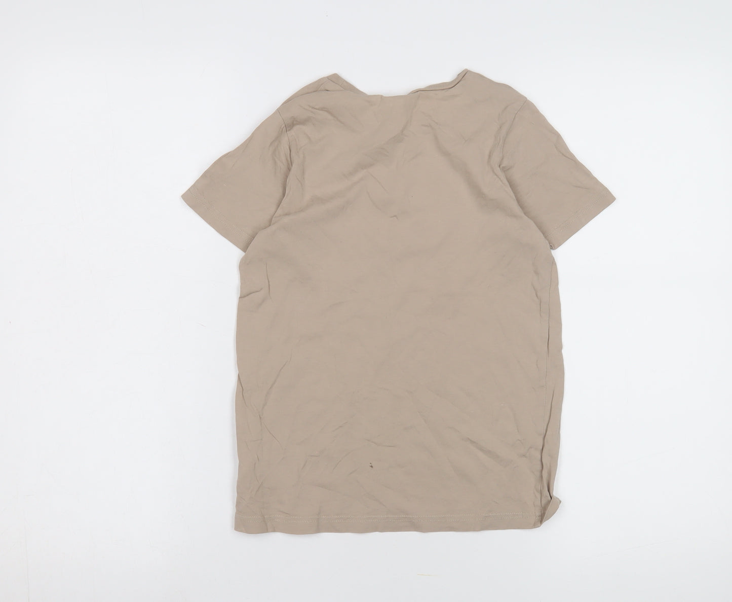 Polarn O. Pyret Girls Beige Owl Graphic T-Shirt Size 8-9