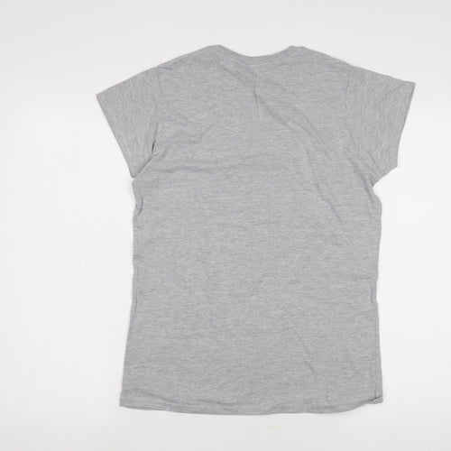 Gildan Grey Unisex Cotton T-Shirt, Size L Casual Sport Style