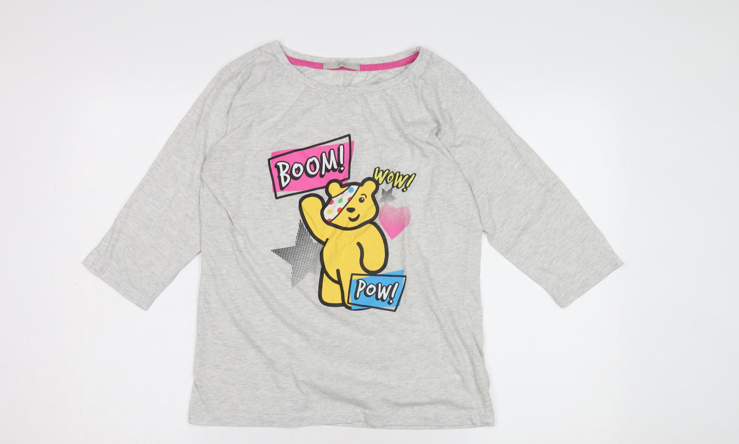 George Women's Grey Cartoon 3/4 Sleeve T-Shirt Size 12