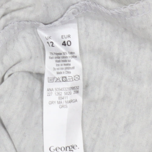 George Women's Grey Cartoon 3/4 Sleeve T-Shirt Size 12