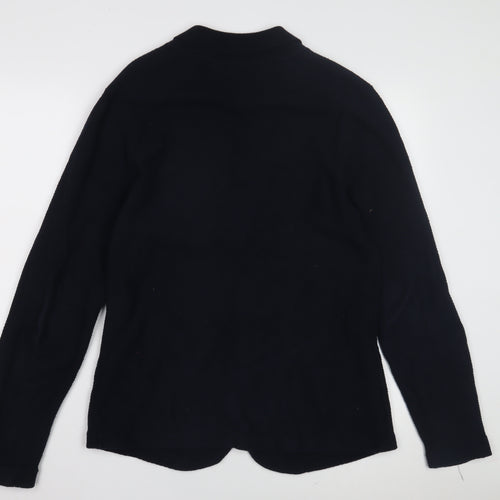 Massimo Dutti Men's Black Cardigan - Regular Fit