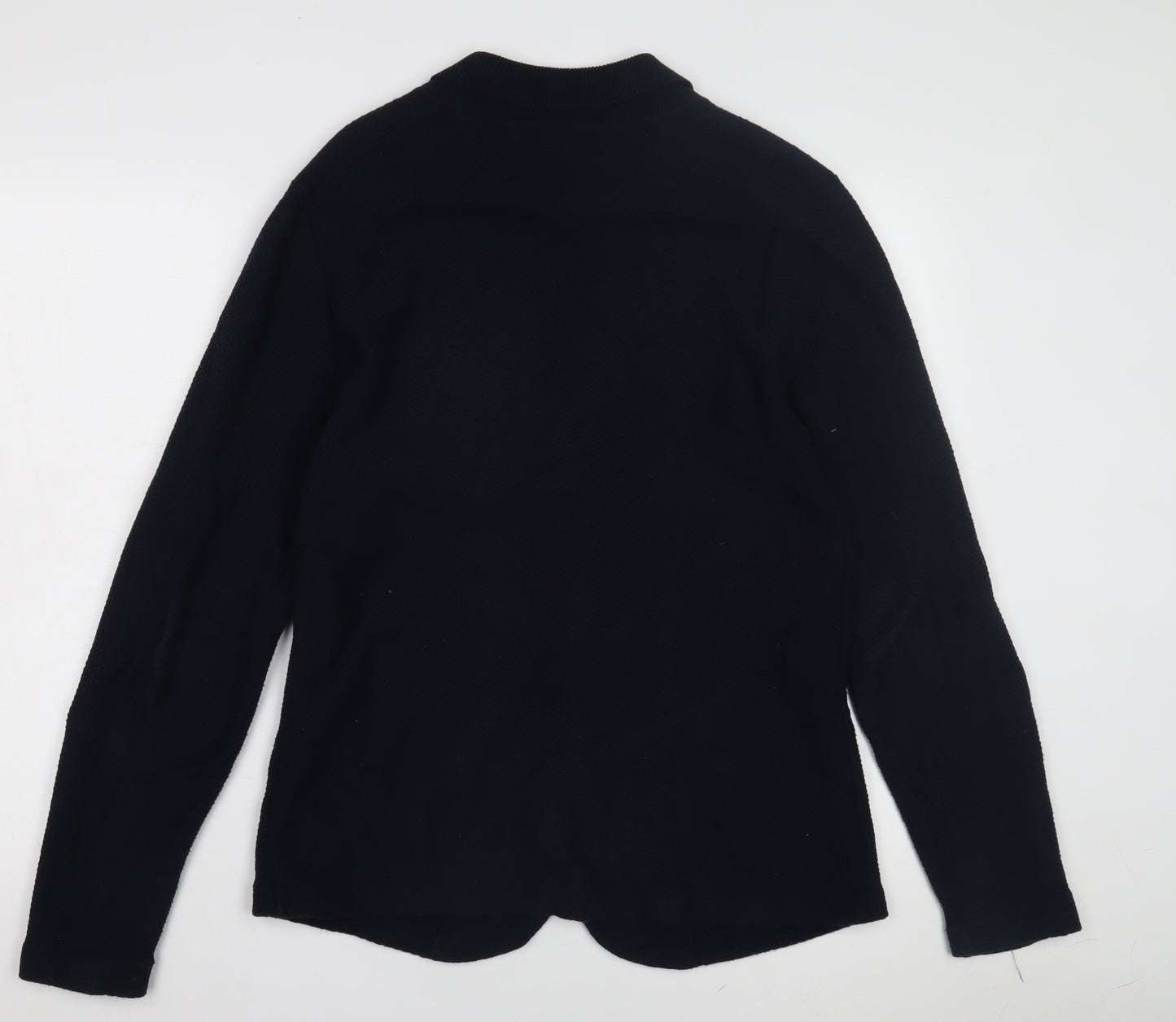 Massimo Dutti Men's Black Cardigan - Regular Fit