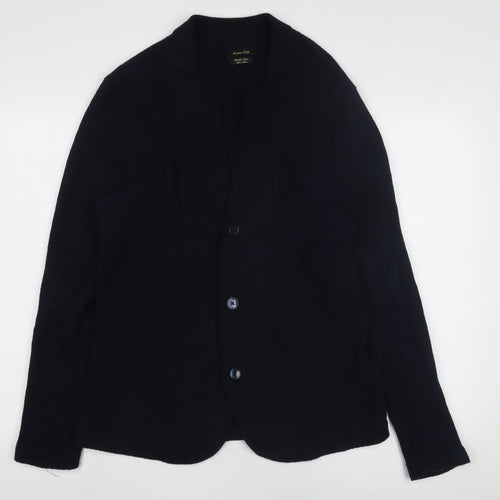 Massimo Dutti Men's Black Cardigan - Regular Fit