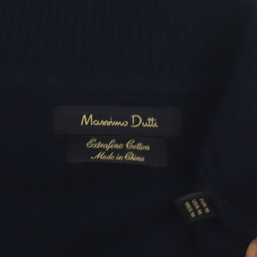 Massimo Dutti Men's Black Cardigan - Regular Fit