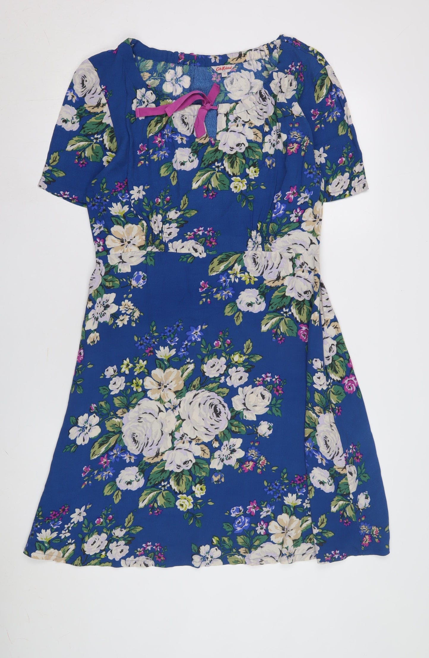 Cath Kidston Women's Blue Floral Dress Size 14