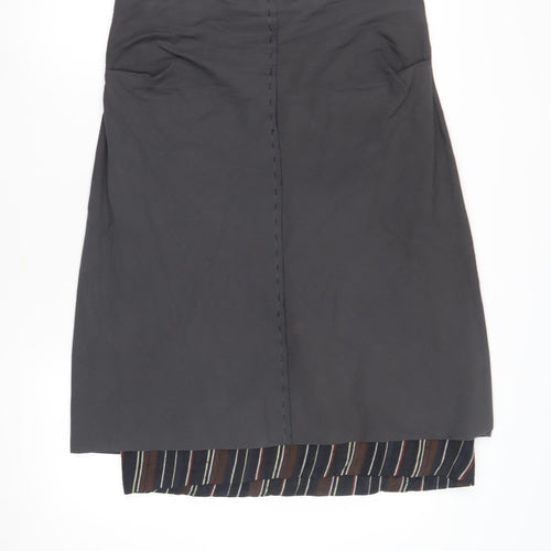 Hood Women's Black Cotton Pencil Skirt XS - Striped Casual