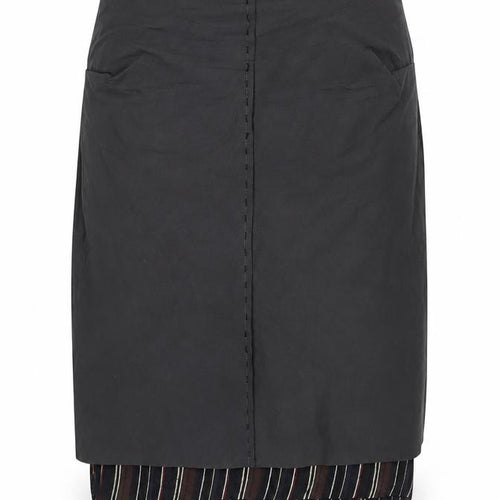 Hood Women's Black Cotton Pencil Skirt XS - Striped Casual