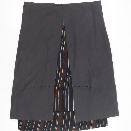 Hood Women's Black Cotton Pencil Skirt XS - Striped Casual