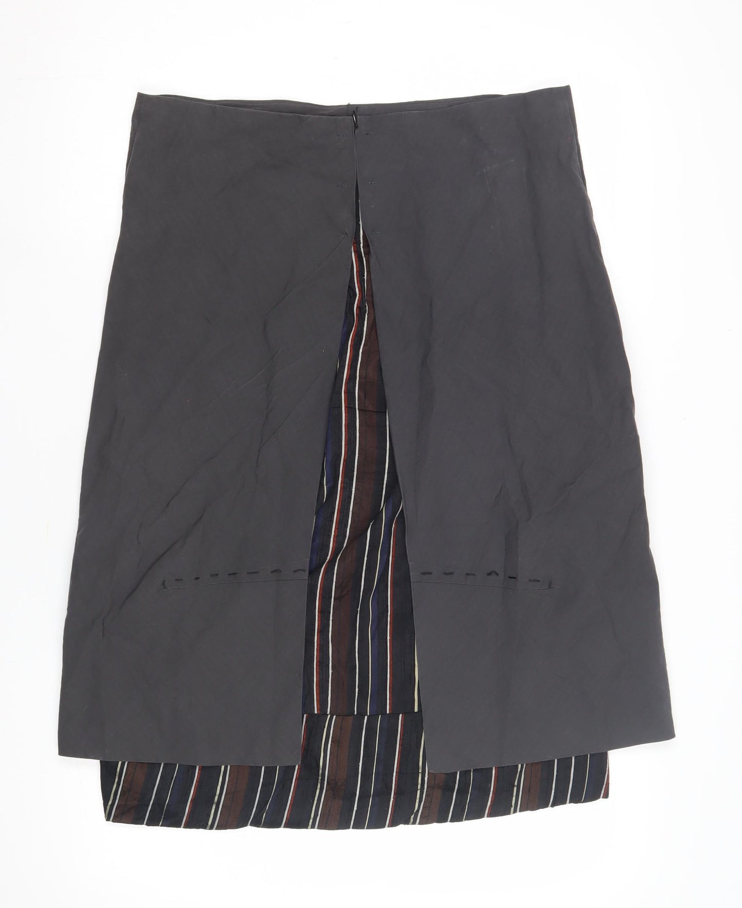 Hood Women's Black Cotton Pencil Skirt XS - Striped Casual
