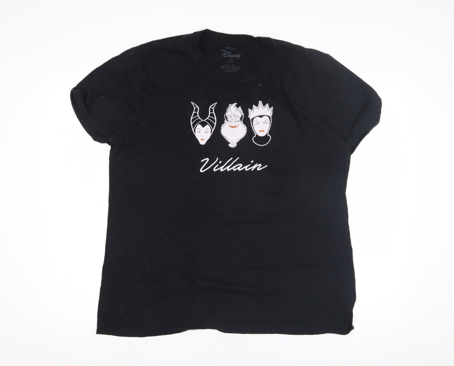 Disney Black Villains T-Shirt, Unisex L, 100% Cotton
