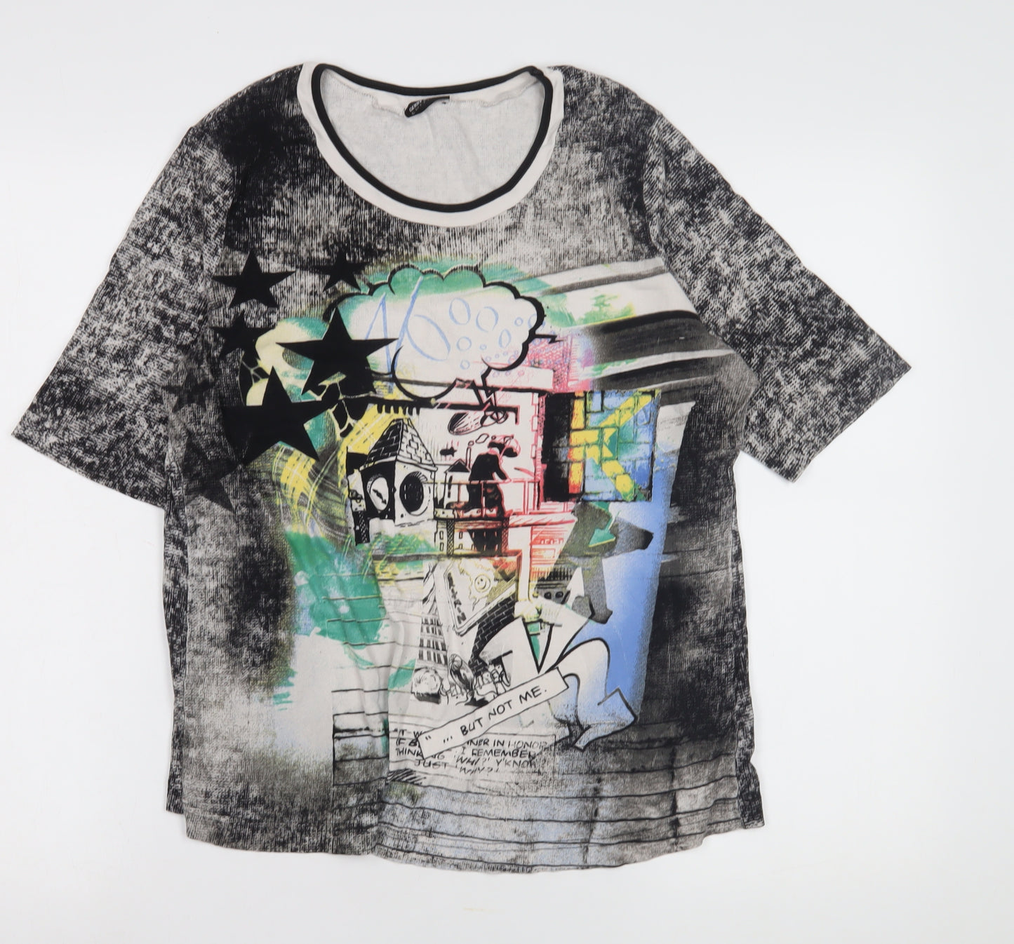 Gerry Weber Women's Multicoloured T-Shirt, Size 14, Round Neck