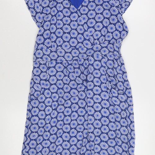 Weird Fish Women's Blue Floral Dress Size 10