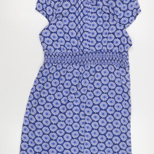 Weird Fish Women's Blue Floral Dress Size 10