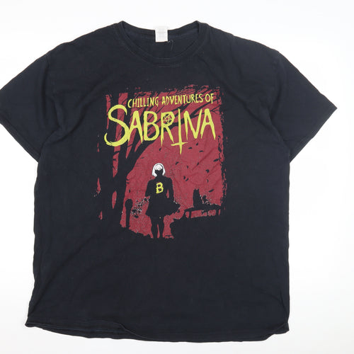 Gildan Unisex Black Sabrina T-Shirt XL Graphic Design