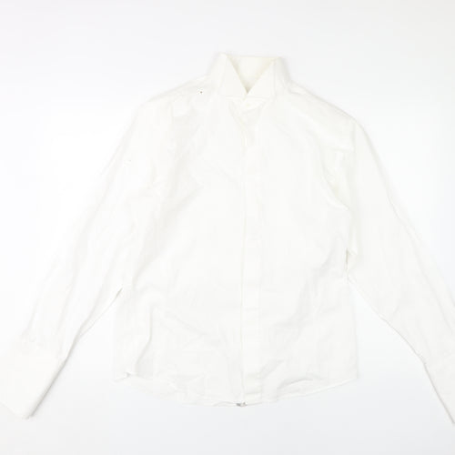 Peador Men's White Cotton Dress Shirt Size 16