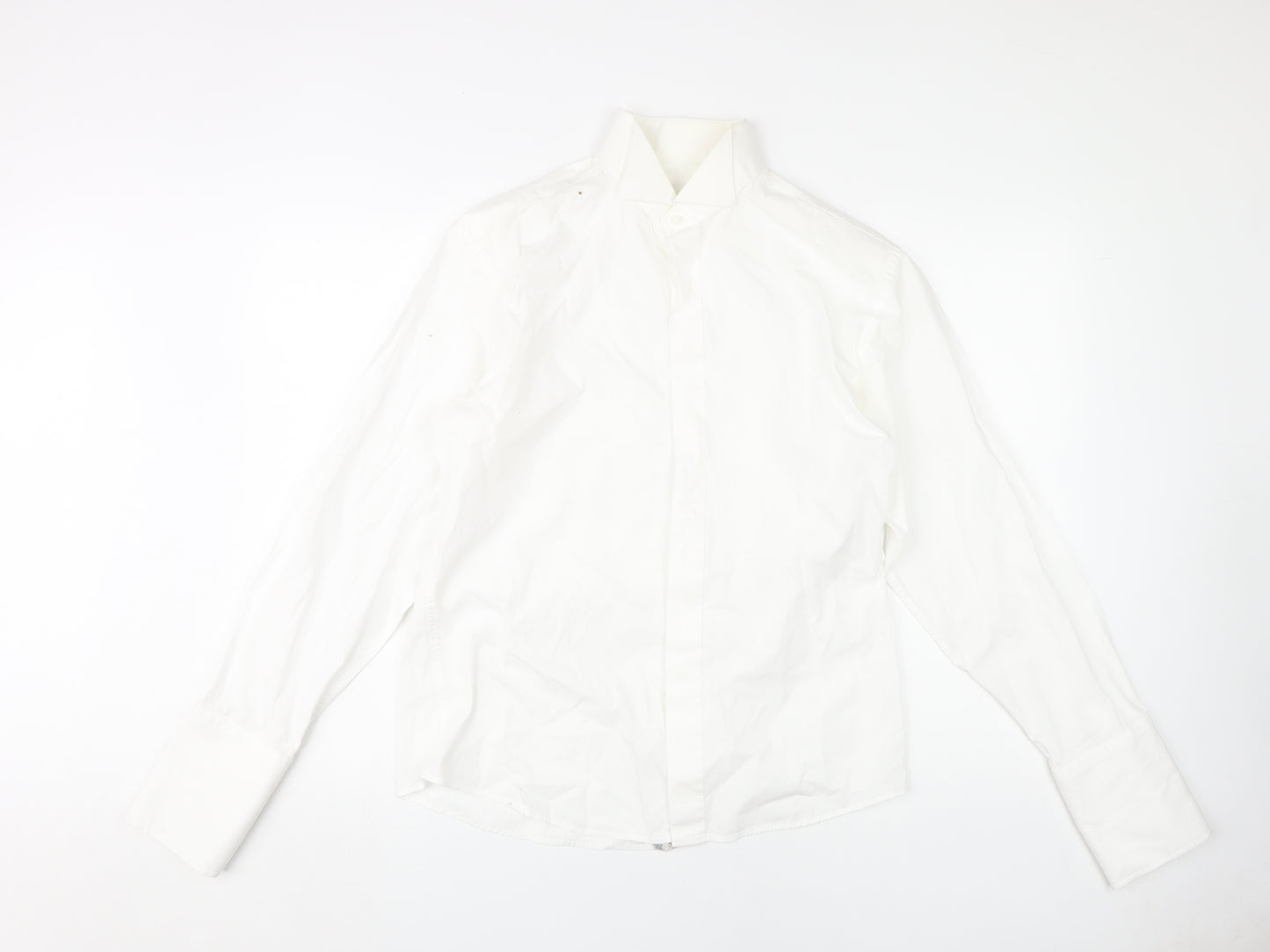Peador Men's White Cotton Dress Shirt Size 16