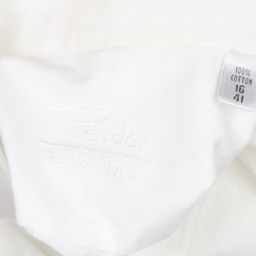 Peador Men's White Cotton Dress Shirt Size 16
