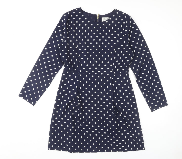 Joanie Women's Blue Polka Dot Long Sleeve Dress