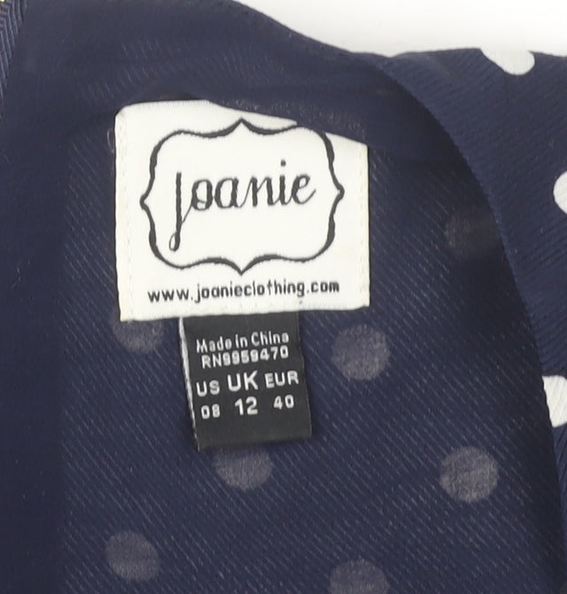 Joanie Women's Blue Polka Dot Long Sleeve Dress