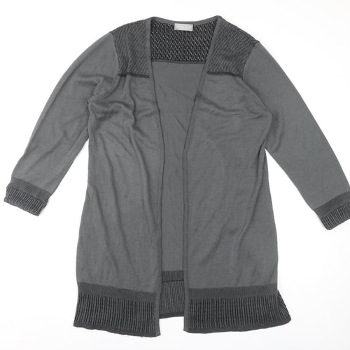 Per Una Women's Grey Open Front Cardigan, Size 16, Casual Style