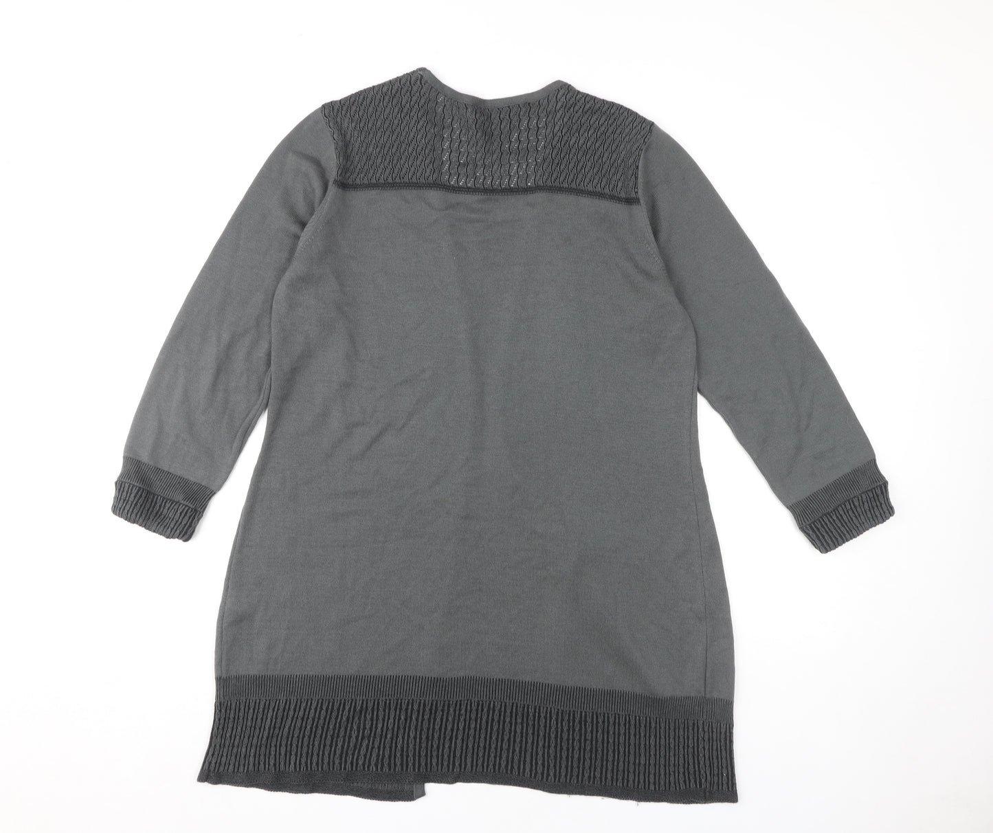 Per Una Women's Grey Open Front Cardigan, Size 16, Casual Style