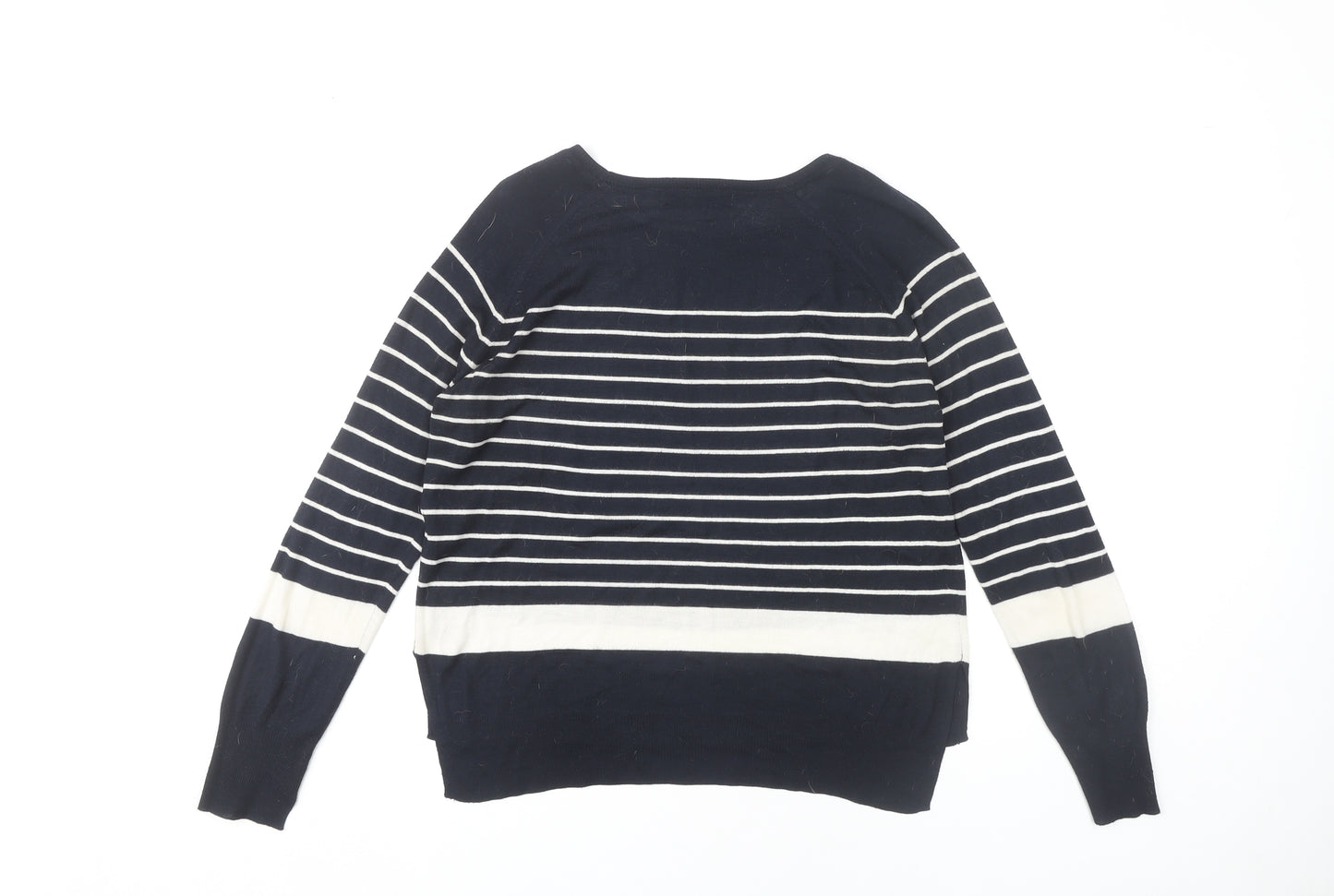 Zara Women's Blue Striped Pullover Jumper Size 8