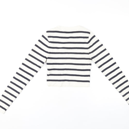 Zara Women's Striped Cropped T-Shirt S