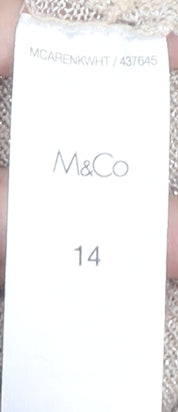 M&Co Women's Gold Jumper Size 14 Viscose Blend