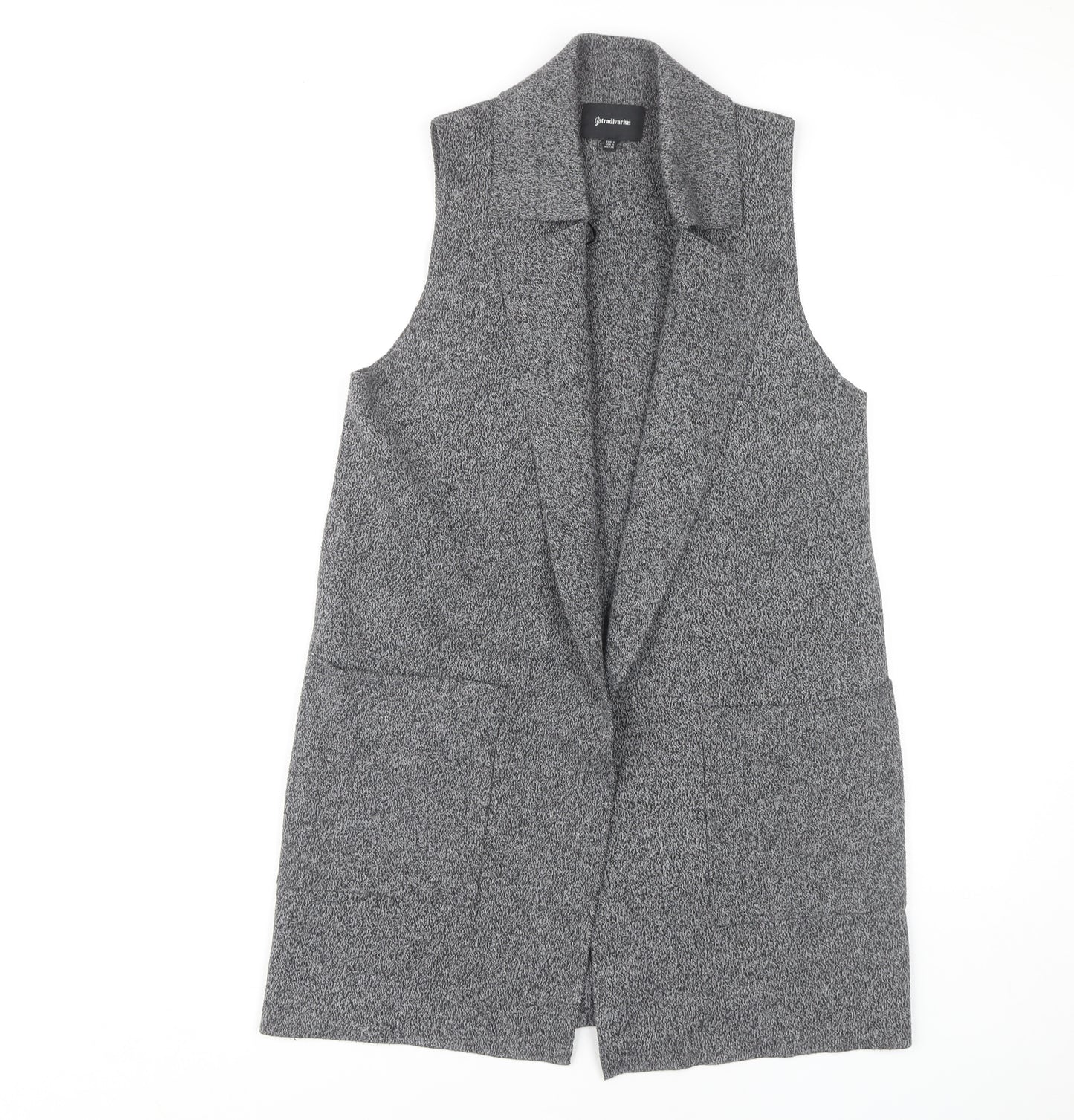 Stradivarius Women's Grey Waistcoat Size S Casual