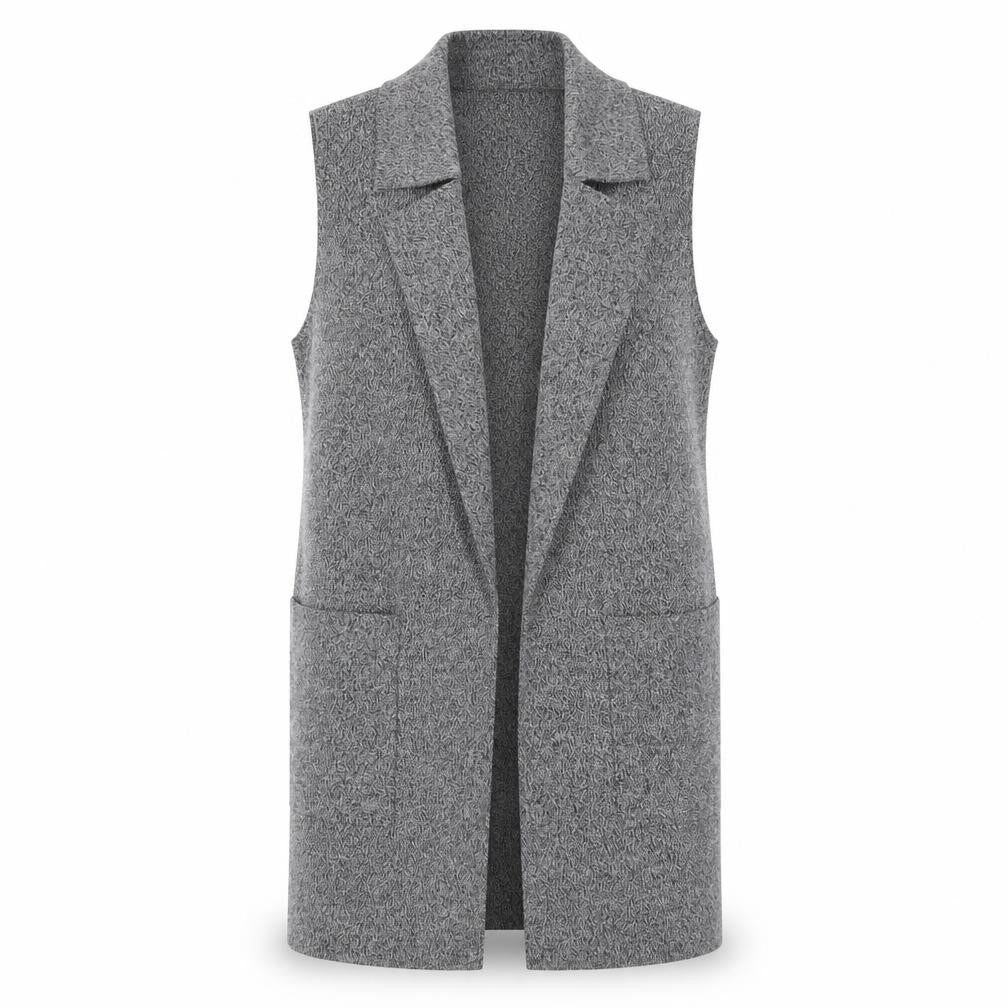Front view of Stradivarius Women's Grey Waistcoat, size S, Casual