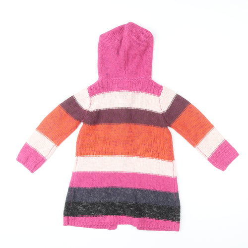 John Lewis Girls Multi Cardigan 6 Years Hooded Button Knit
