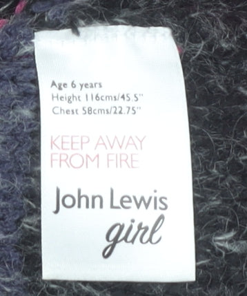 John Lewis Girls Multi Cardigan 6 Years Hooded Button Knit