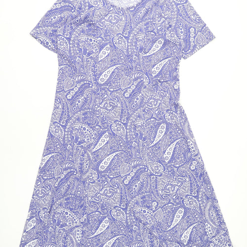 Damart Women's Blue Paisley Jersey Dress Size 12