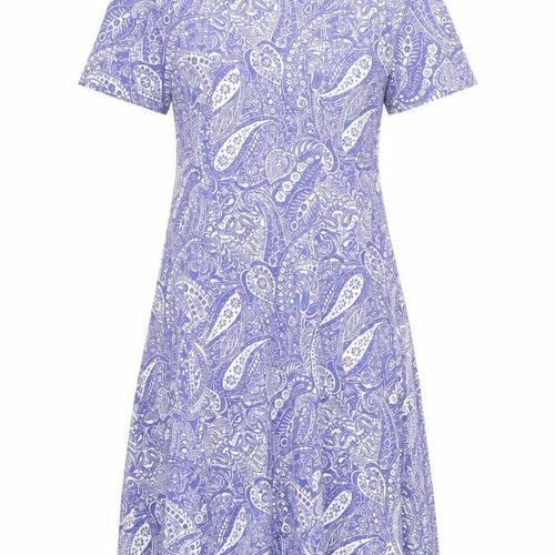 Damart Women's Blue Paisley Jersey Dress Size 12