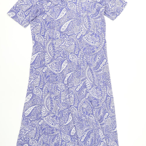 Damart Women's Blue Paisley Jersey Dress Size 12