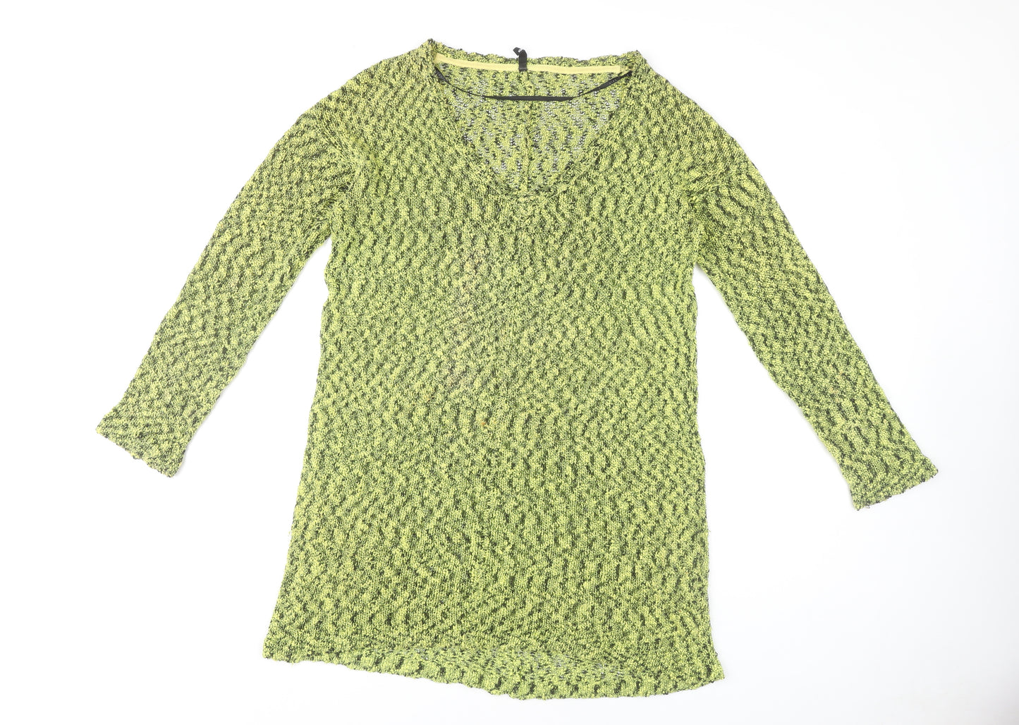 Staple Women's Green Open-Knit Pullover Jumper Size 12