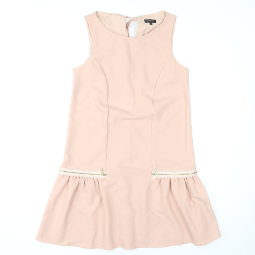 River Island Women's Pink Sleeveless Shift Dress Size 8
