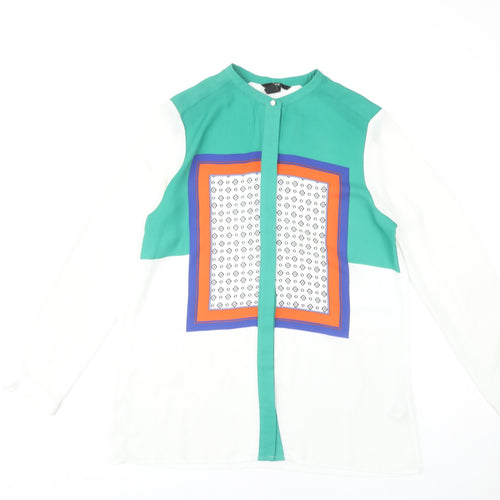 H&M Women's Multicoloured Geometric Blouse Size 10