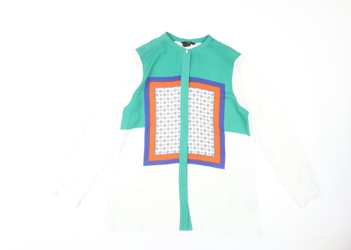 H&M Women's Multicoloured Geometric Blouse Size 10