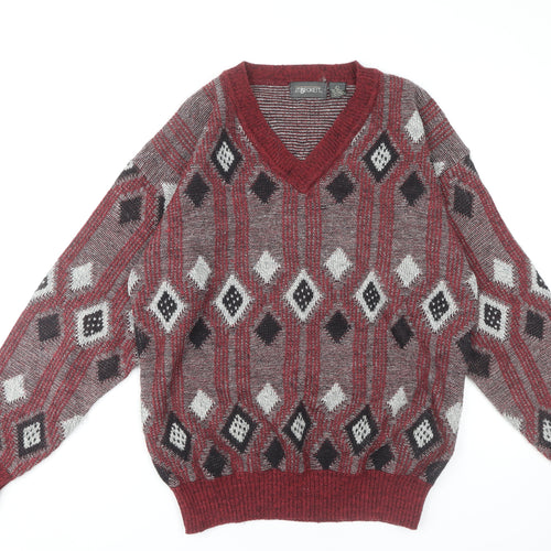 J.T. Beckett Men’s Multicoloured V-Neck Jumper L