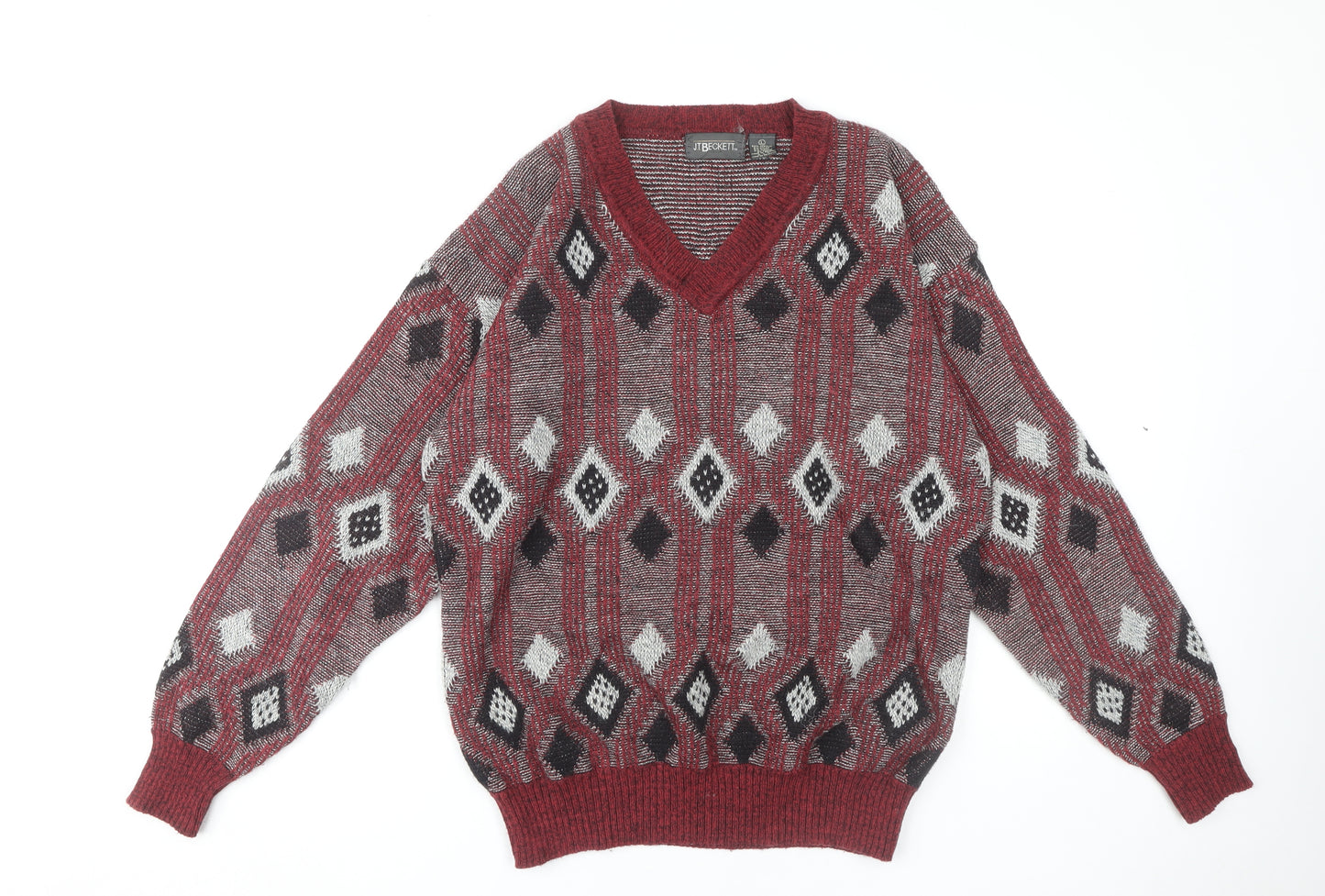 J.T. Beckett Men’s Multicoloured V-Neck Jumper L