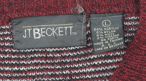 J.T. Beckett Men’s Multicoloured V-Neck Jumper L