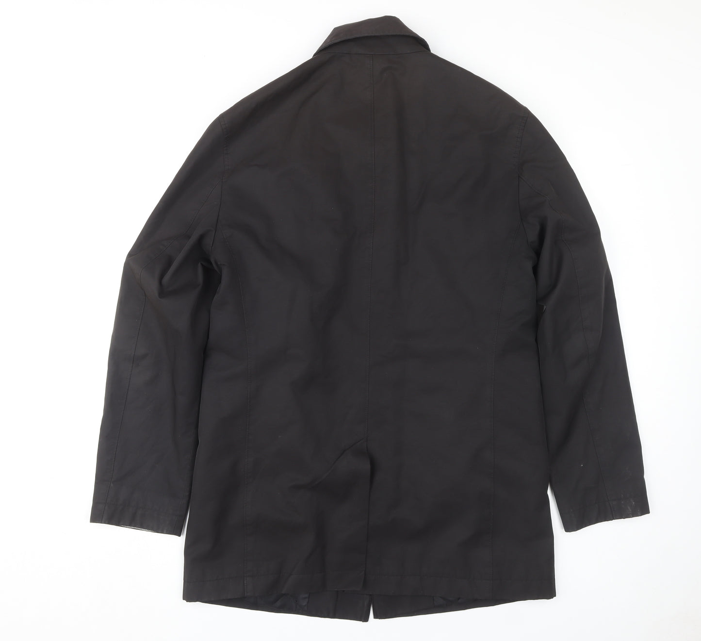 Next Men's Black Mid-Length Overcoat, M