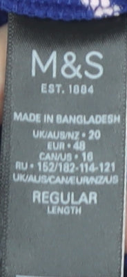 Marks and Spencer Women's Blue Striped T-Shirt Size 20