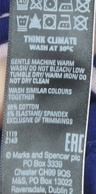 Marks and Spencer Women's Blue Striped T-Shirt Size 20