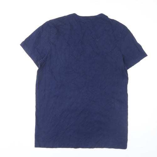 G-Star Raw Men's Blue T-Shirt, Size L, Casual Crew Neck