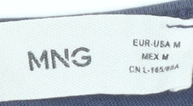 MNG Women's Blue Polka Dot T-Shirt, Size M, Cotton