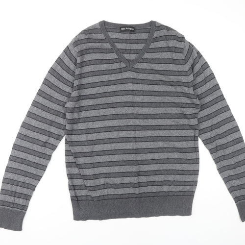 Marks and Spencer Grey Striped Men's S Pullover