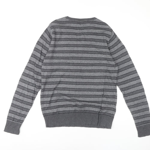 Marks and Spencer Grey Striped Men's S Pullover